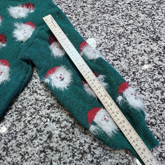 Fuzzy Santa Heads Ugly Christmas Sweater - Picture 8 of 9